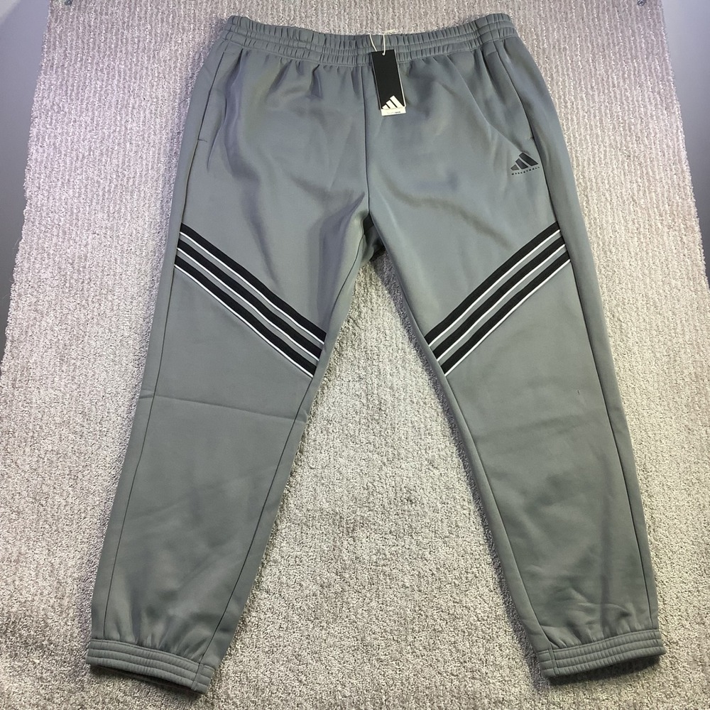 Adidas Mens Crazywarm Basketball Pants Grey ClimaWarm Joggers 2XL NWT